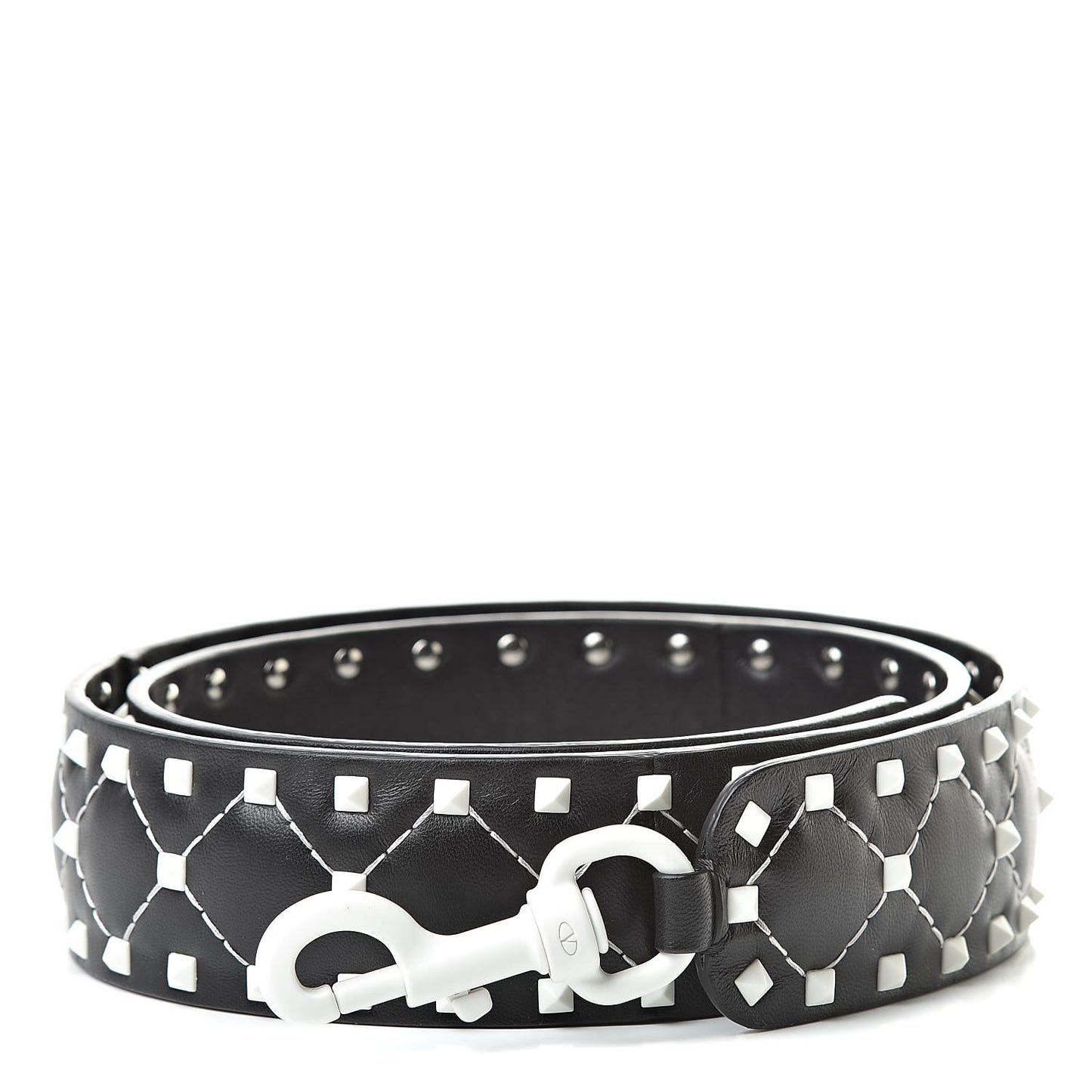 Lambskin Free Rockstud Spike Shoulder Strap Black