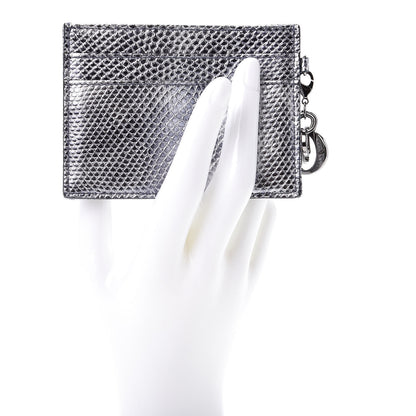 Christian Dior Karung Lady Dior Card Holder Vieil Argent 2 of 9