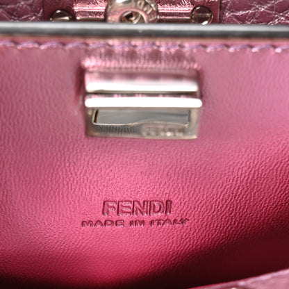 Fendi Metallic Cuoio Romano Selleria Nano Peekaboo Satchel Purple 6 of 11