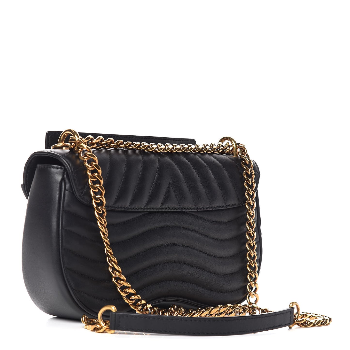 Calfskin Love Lock New Wave Chain MM Black
