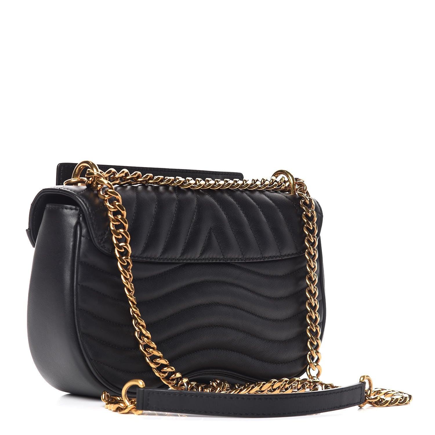 Louis Vuitton Calfskin Love Lock New Wave Chain MM Black 3 of 12
