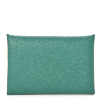 Hermes Epsom Calvi Card Case Vert Vertigo 1 of 8