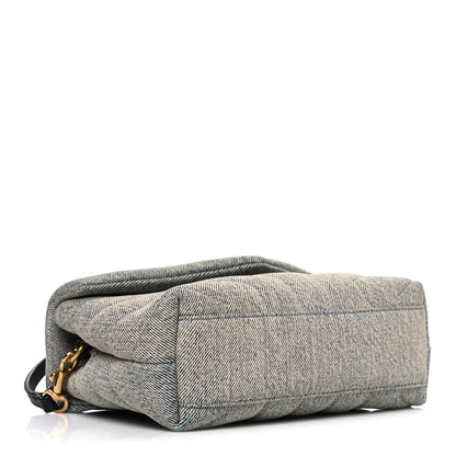 Saint Laurent Denim Y Quilted Monogram Toy Loulou Crossbody Bag Grey 4 of 10
