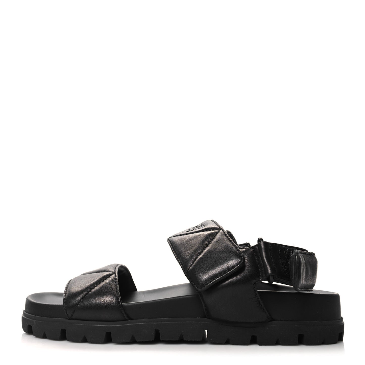Nappa Quilted Padded Slingback Sandals 37.5 Black