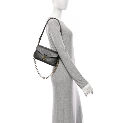 Louis Vuitton Shimmery Empreinte LV Ski Pochette Metis East West Gun Metal 2 of 9