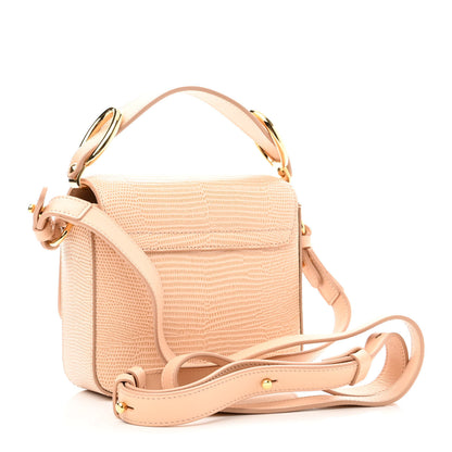 Chloe Calfskin Lizard Embossed Mini C Double Carry Biscotti Beige 2 of 8