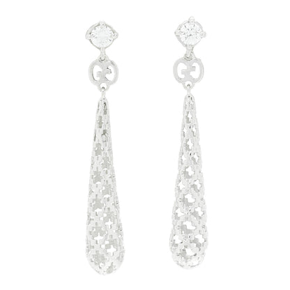 Gucci 18K White Gold Diamond Diamantissima Drop Earrings 1 of 6