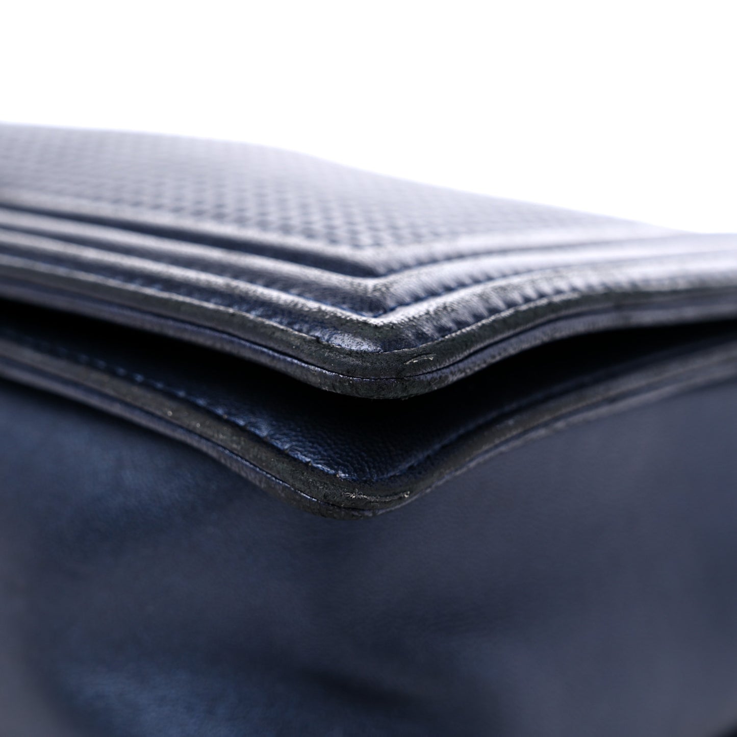 Lambskin Embossed New Medium Boy Cube Flap Navy