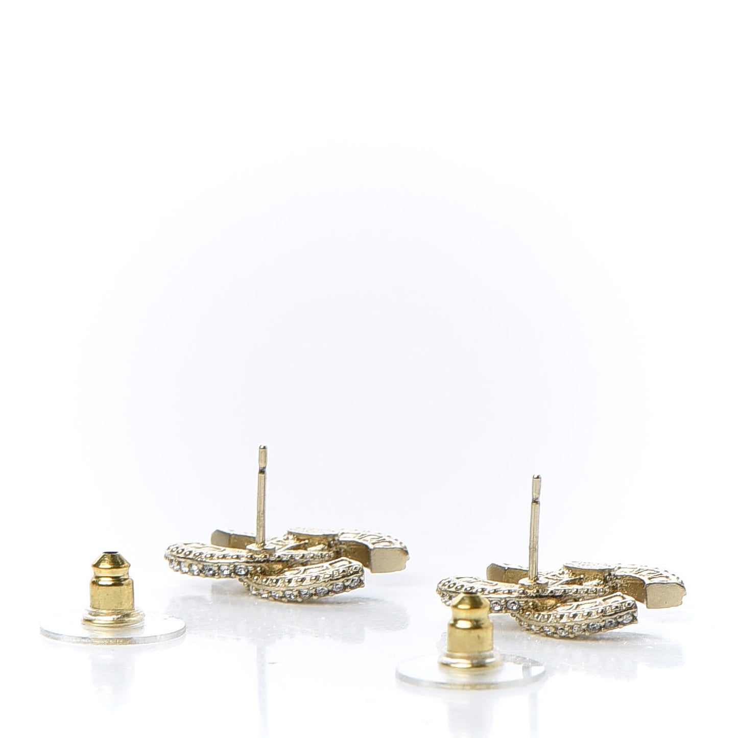 Crystal Timeless CC Earrings Light Gold