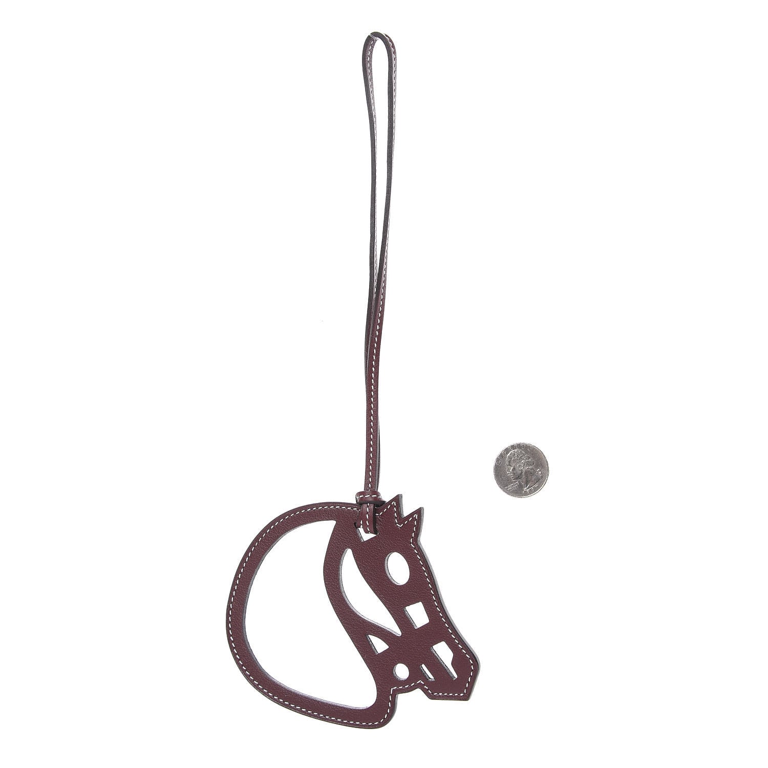 Hermes Swift Paddock Cheval Horse Bag Charm Bordeaux 2 of 3