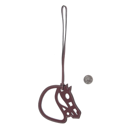 Hermes Swift Paddock Cheval Horse Bag Charm Bordeaux 2 of 3