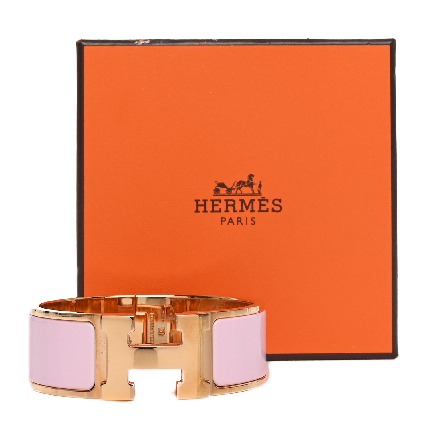 Hermes Enamel Wide Clic Clac H Bracelet PM Rose Dragee 5 of 5