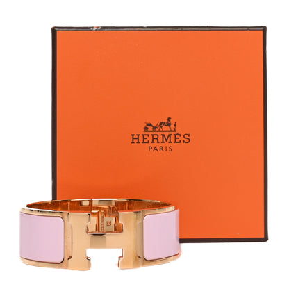 Hermes Enamel Wide Clic Clac H Bracelet PM Rose Dragee 5 of 5