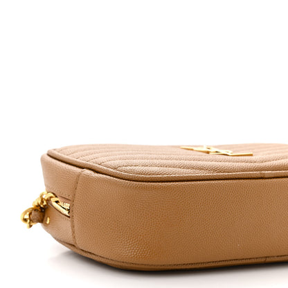 Saint Laurent Grain De Poudre Matelasse Monogram Mini Lou Camera Bag Dark Natural 9 of 11