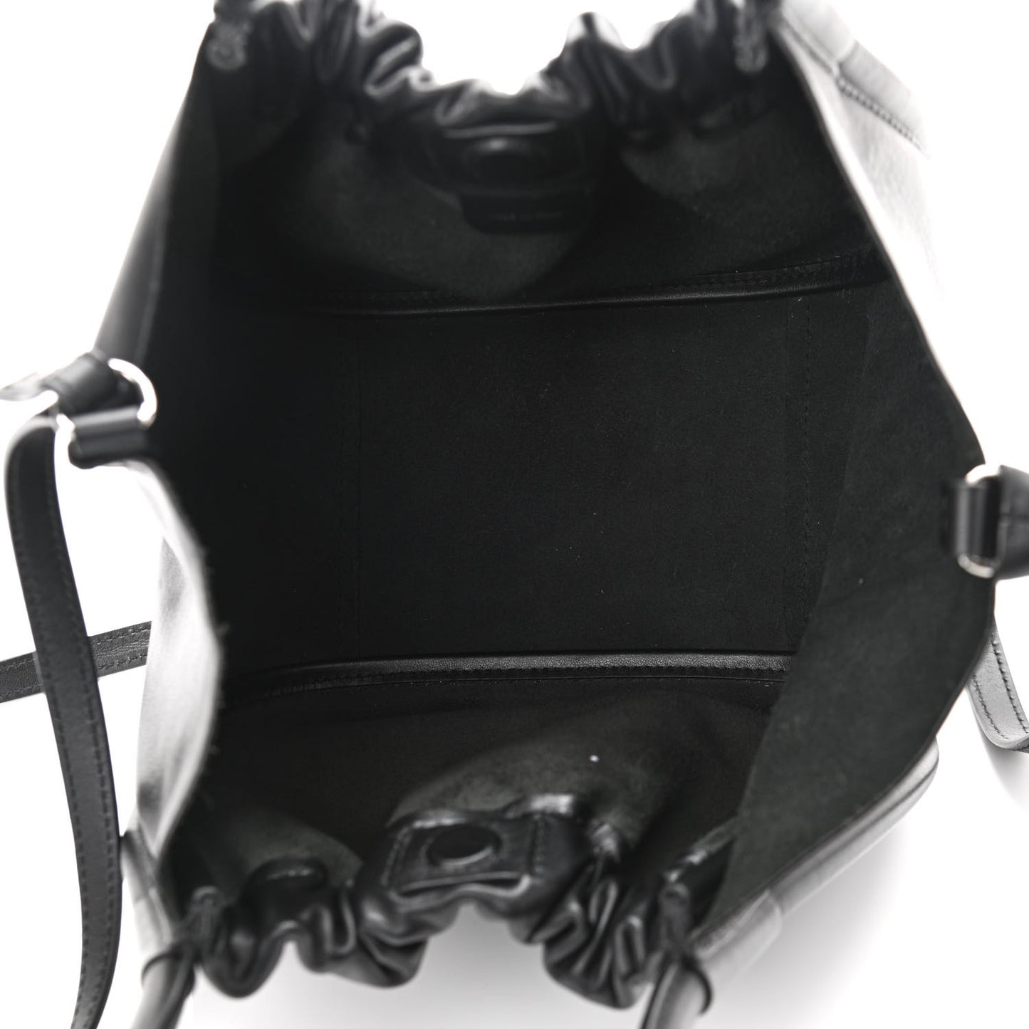 Calfskin Small Ruched Tote Black