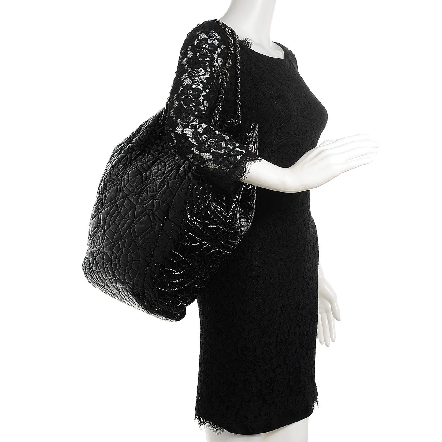 Vinyl Graphic Edge Tote Black