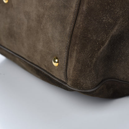 Gucci Suede Medium 1973 Top Handle Satchel Olive 16 of 16
