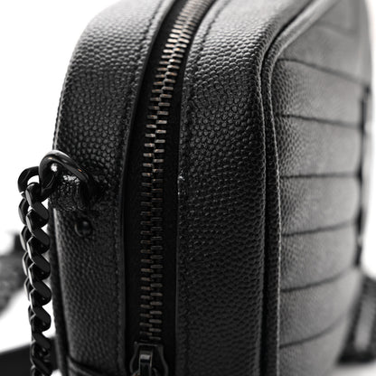 Saint Laurent Grain De Poudre Matelasse Monochrome Monogram Mini Lou Camera Bag Black 12 of 12