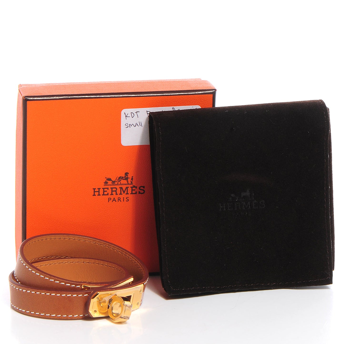 Barenia Kelly Double Tour Bracelet Small Fauve