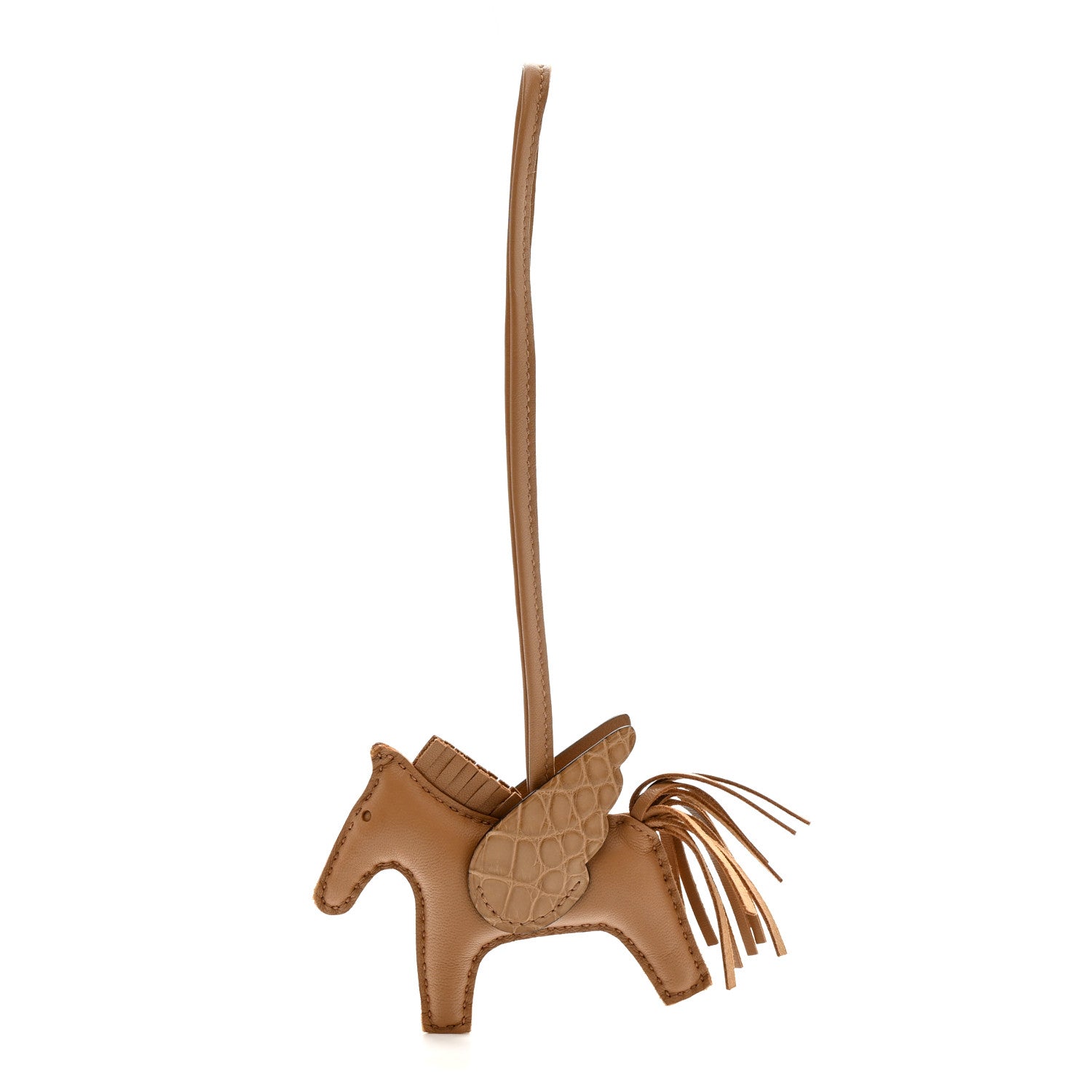 Hermes Milo Lambskin Matte Alligator Touch Grigri Rodeo Pegase Horse Bag Charm PM Chai 1 of 5