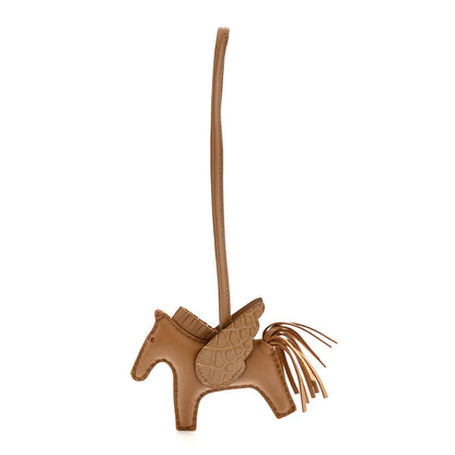 Hermes Milo Lambskin Matte Alligator Touch Grigri Rodeo Pegase Horse Bag Charm PM Chai 1 of 5