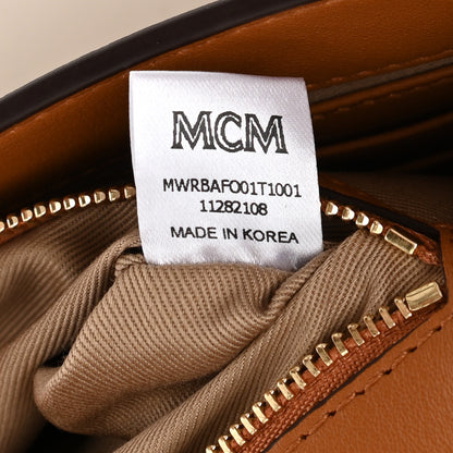 MCM Metallic Visetos Medium Millie Crossbody Bag Berlin Gold 8 of 9