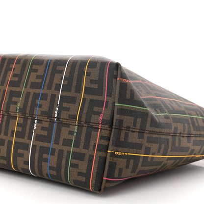 Fendi Zucca Spalmati Striped Large Roll Tote Tobacco Multicolor 10 of 14