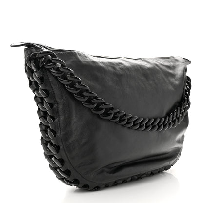 Chanel Calfskin Modern Chain Rhodoid Hobo Black 3 of 10