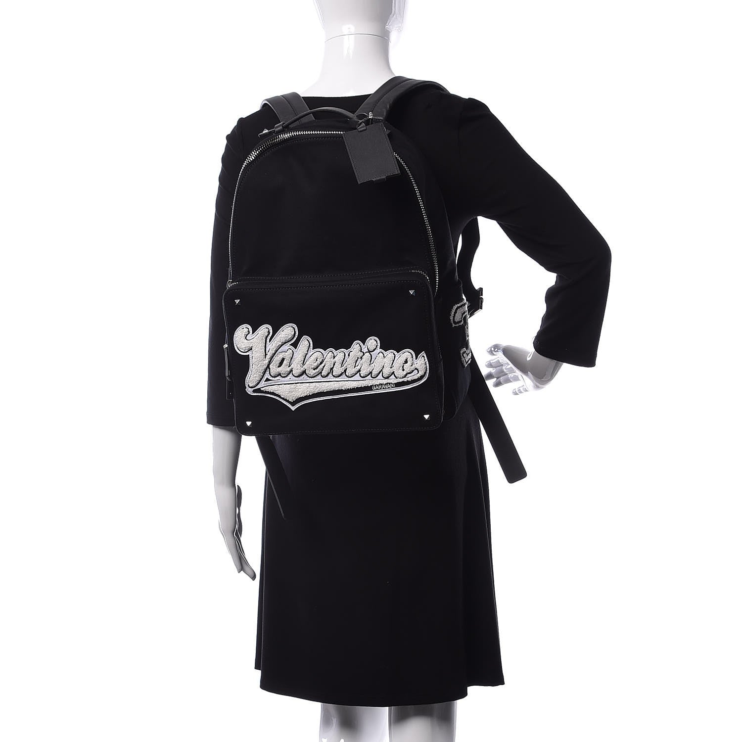 Valentino Garavani Canvas Logo Backpack Black 2 of 8