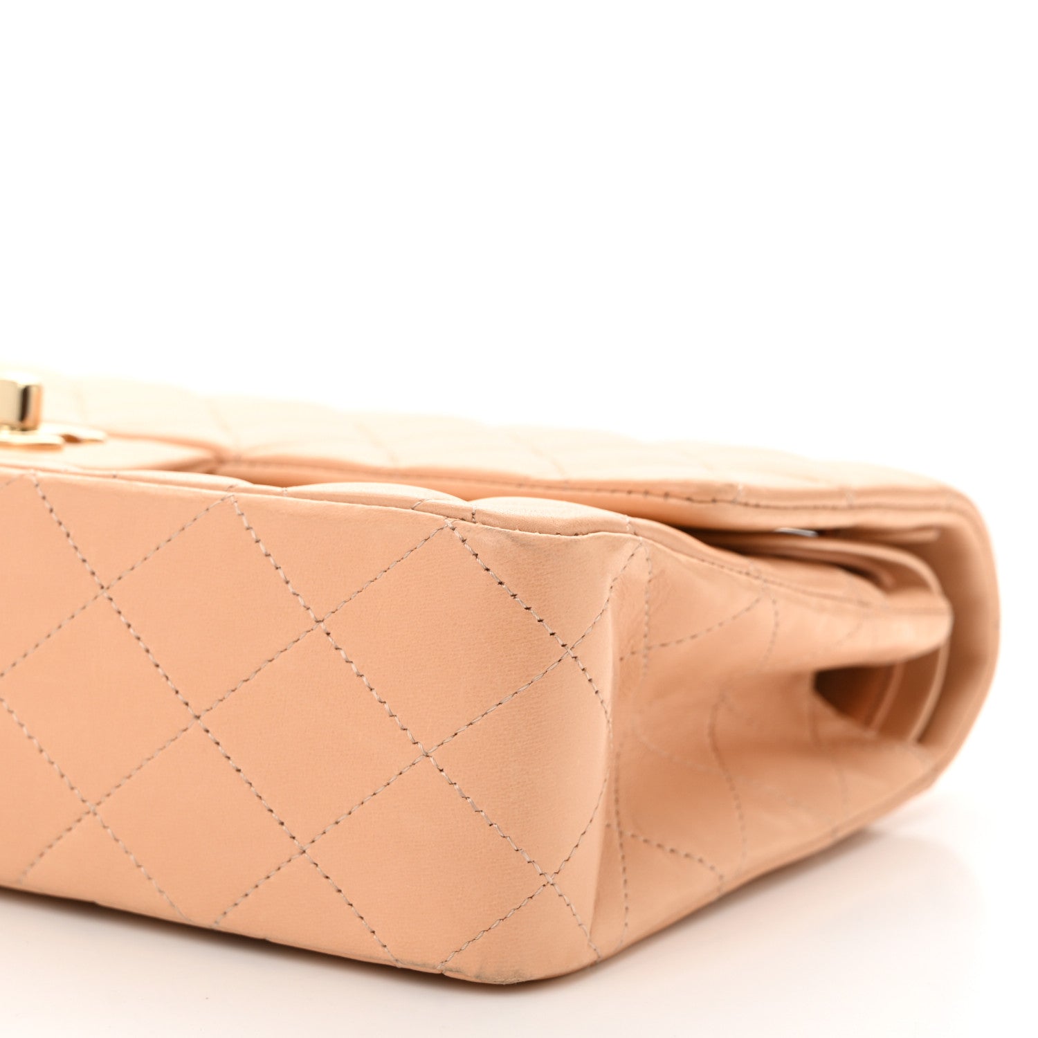 Chanel Lambskin Quilted Medium Double Flap Beige 10 of 11