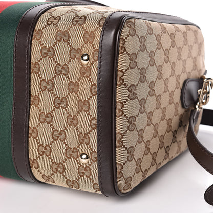 Gucci Monogram Vintage Web Medium Boston Dark Brown 11 of 12