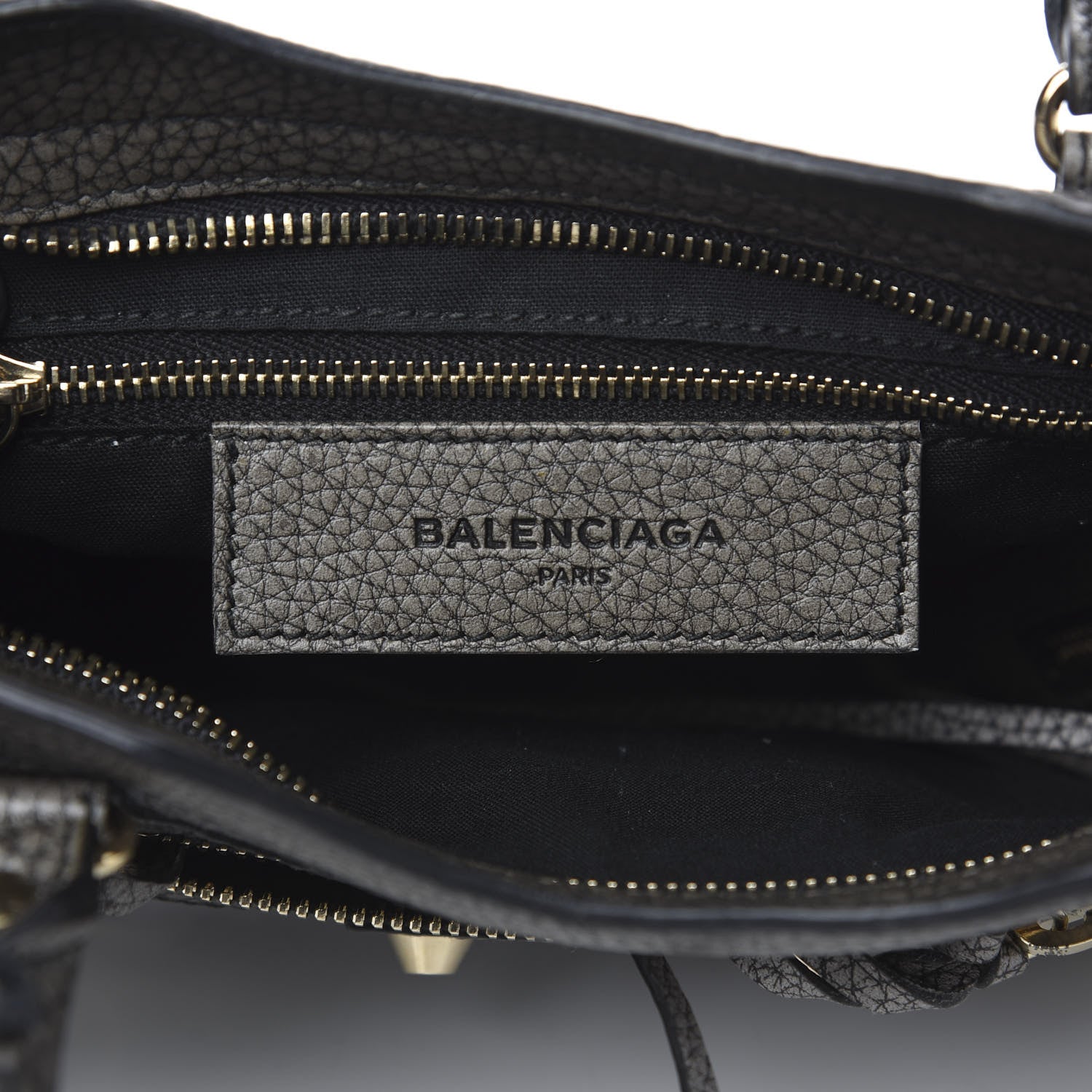 Balenciaga Grained Calfskin Classic Gold Hardware Mini City Ombre Grey Gradient 6 of 9