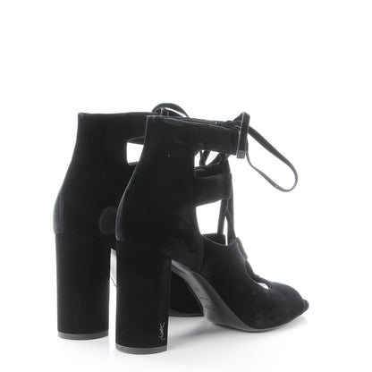 Saint Laurent Veluto Master Loulou 95 Lace Up Sandals 40 Black Lucido 4 of 12