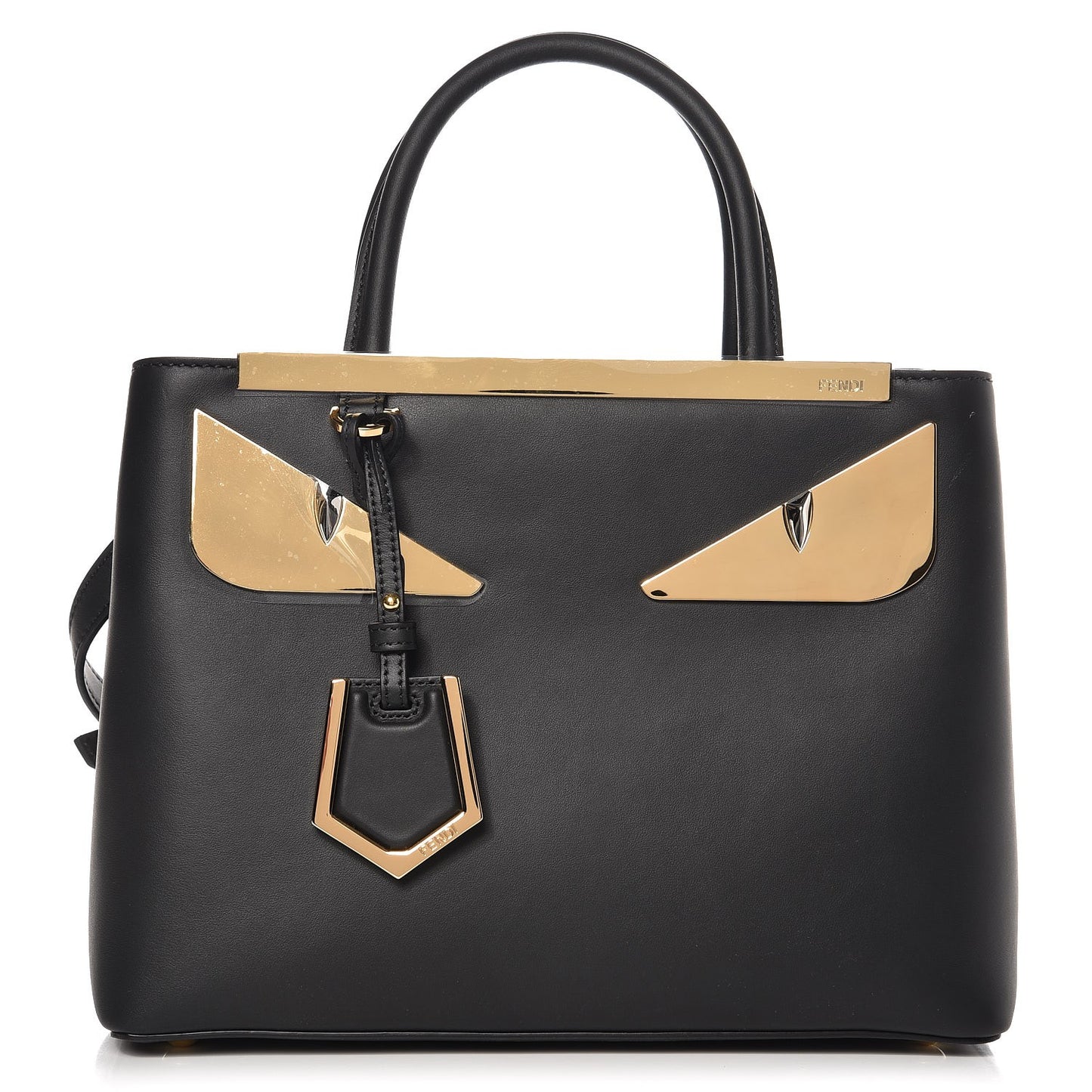 Vitello Century Metal Monster Eyes Petite 2Jours Tote Black