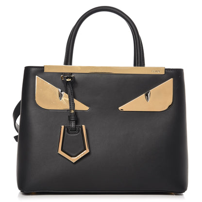 Fendi Vitello Century Metal Monster Eyes Petite 2Jours Tote Black 1 of 8