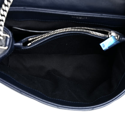 Saint Laurent Calfskin Y Quilted Monogram Small Loulou Chain Satchel Deep Marine 5 of 16