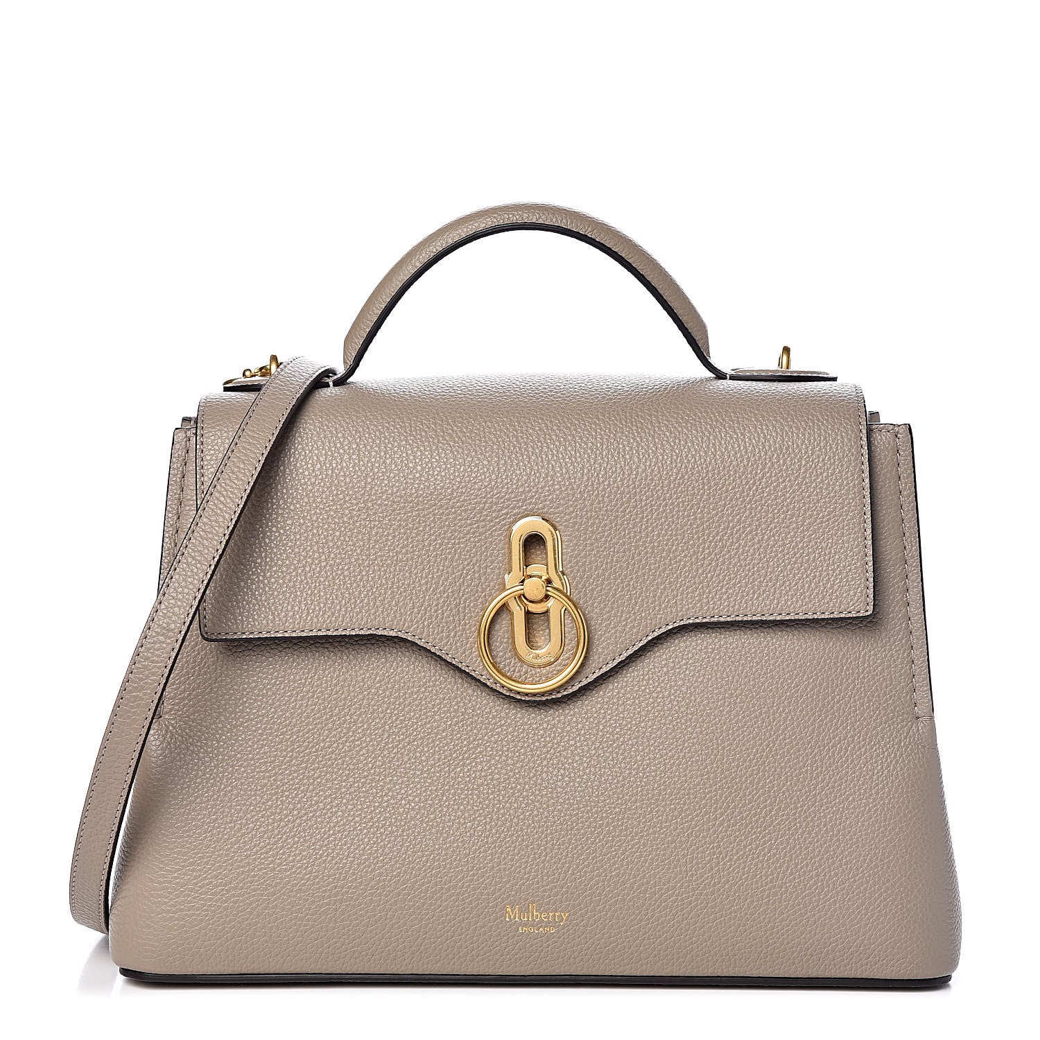 Mulberry Small Classic Grain Calfskin Small Seaton Solid Grey 1 of 8