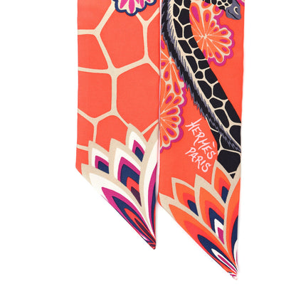 Hermes Silk The Three Graces Twilly Vermillion Fuchsia 4 of 5