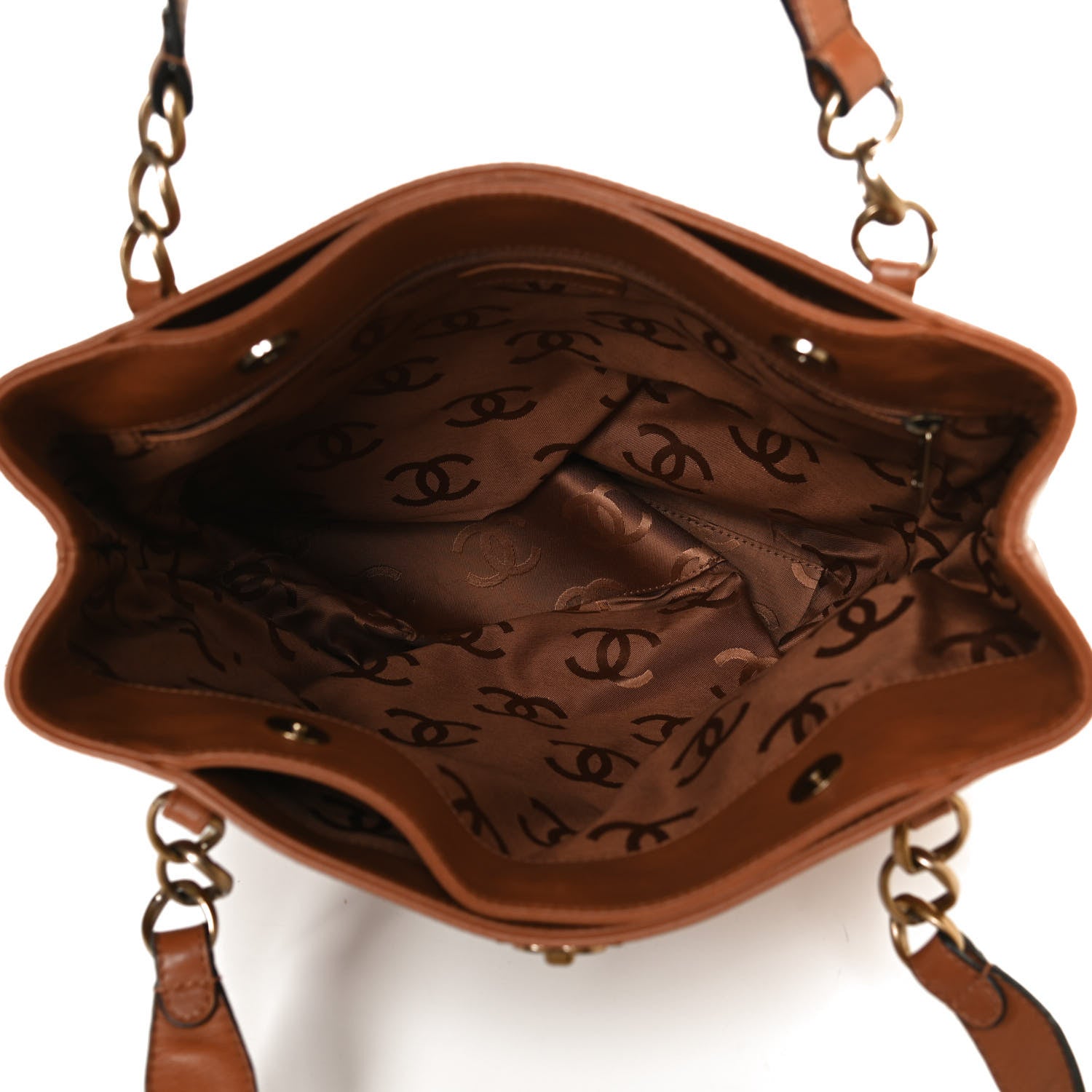 Chanel Lambskin North South Tote Brown 4 of 11