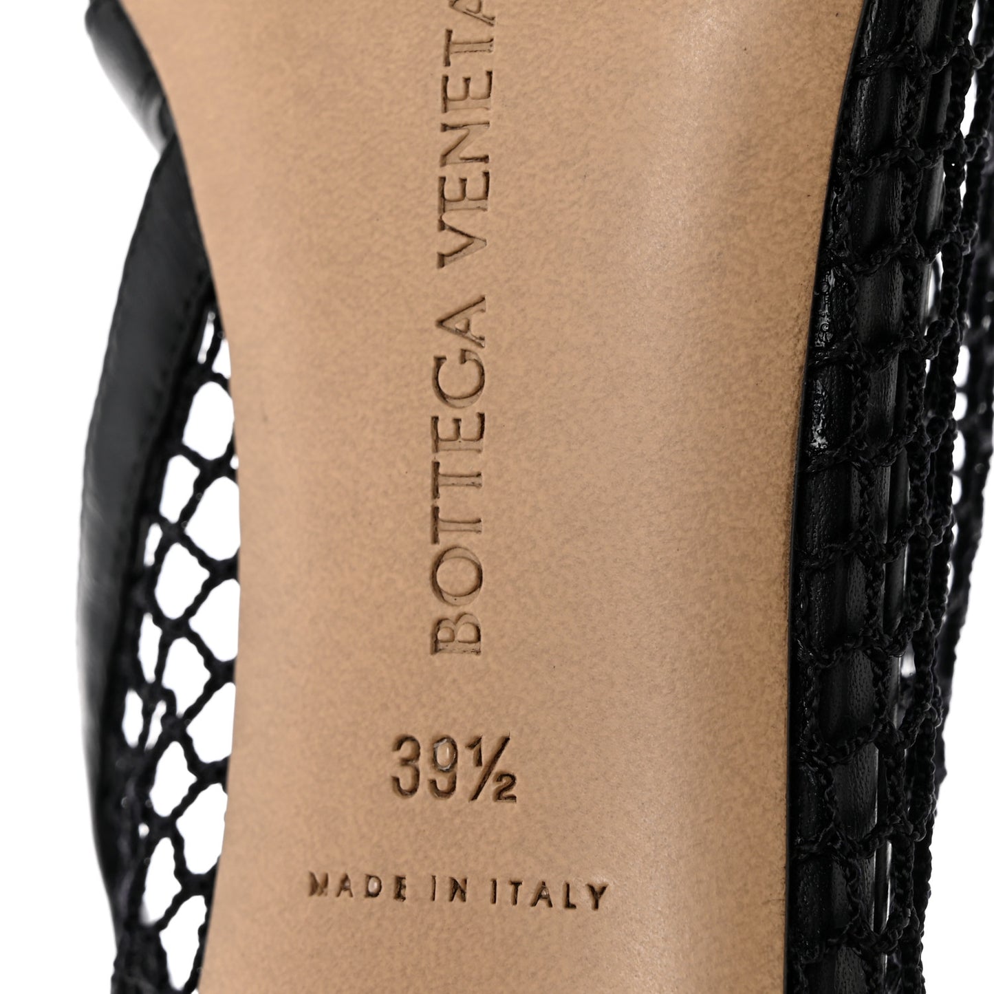Mesh Nappa Chunky Chain Sandals 39.5 Black