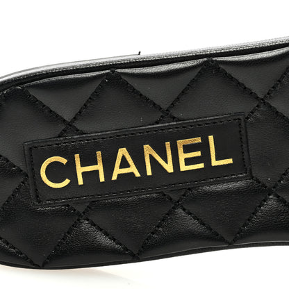 Chanel Shiny Goatskin Quilted CC Mules Sandals 39 Black 7 of 8