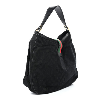 Gucci Monogram Large New Ladies Web Hobo Black 3 of 13