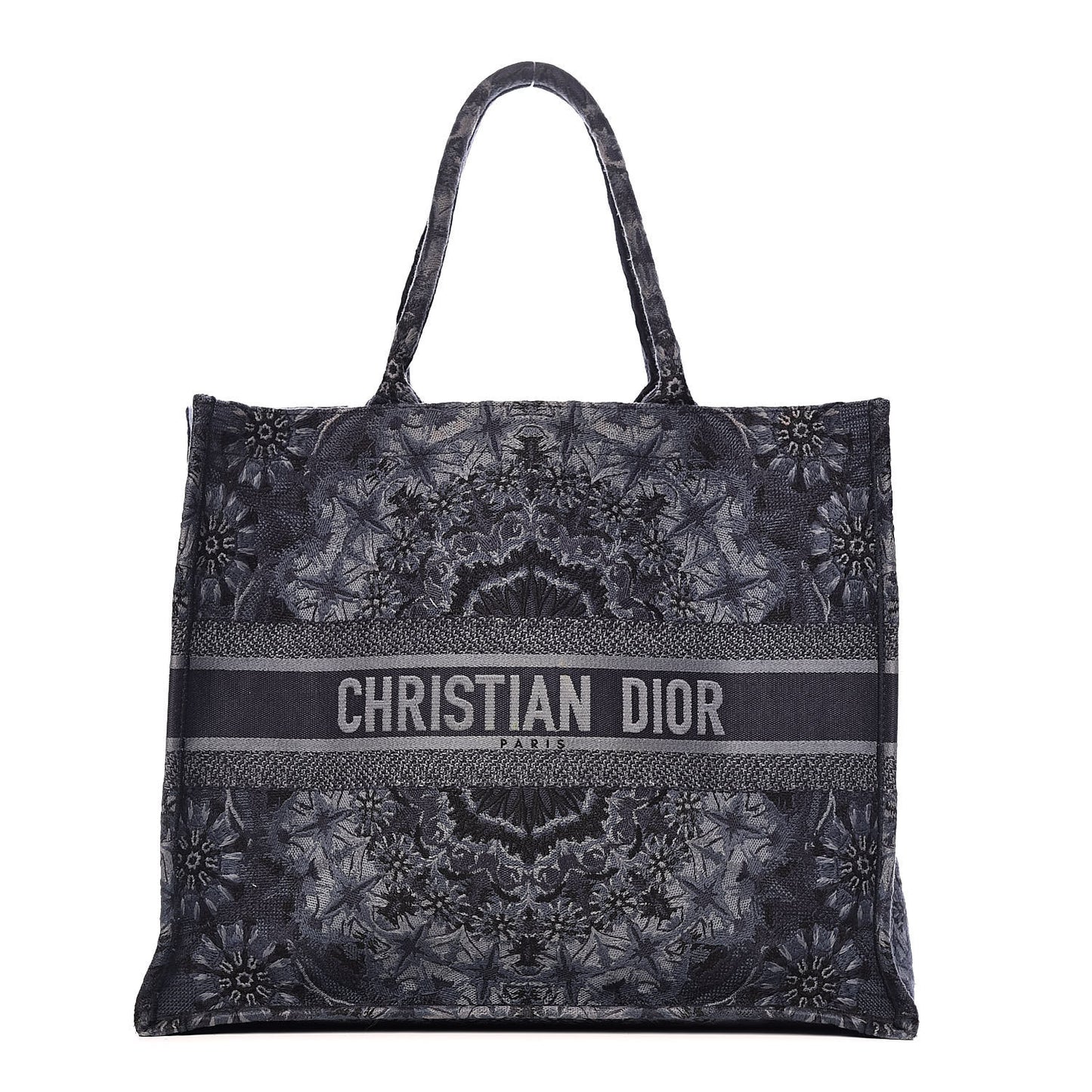 Canvas Embroidered KaleiDioroscopic Book Tote Blue
