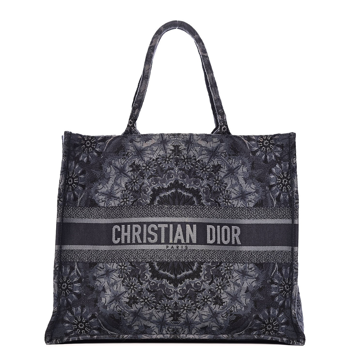 Christian Dior Canvas Embroidered KaleiDioroscopic Book Tote Blue 1 of 15