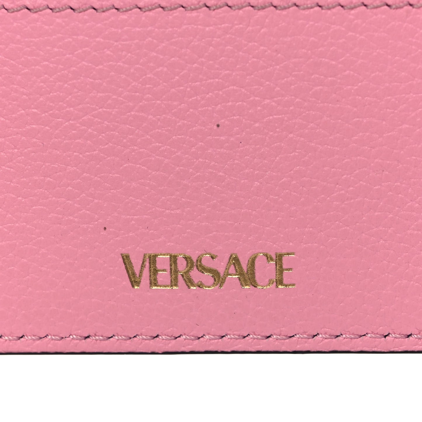 Calfskin Medusa Card Holder Pink