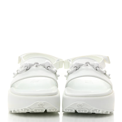Gucci Soft Rubber Horsebit Touch Womens Strapped Sandals 38 Great White 2 of 9