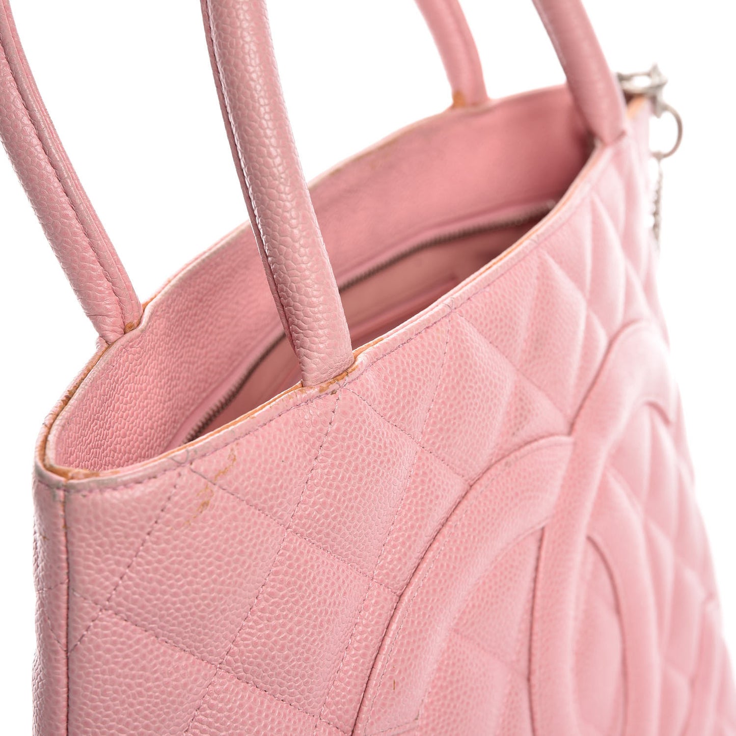 Caviar Quilted Medallion Tote Light Pink