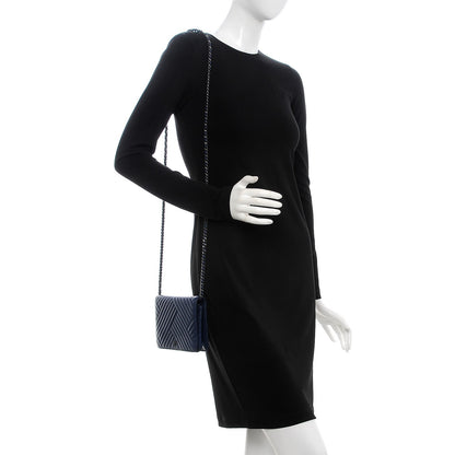 Chanel Lambskin Quilted CC Crossing Wallet On Chain WOC Blue 2 of 23