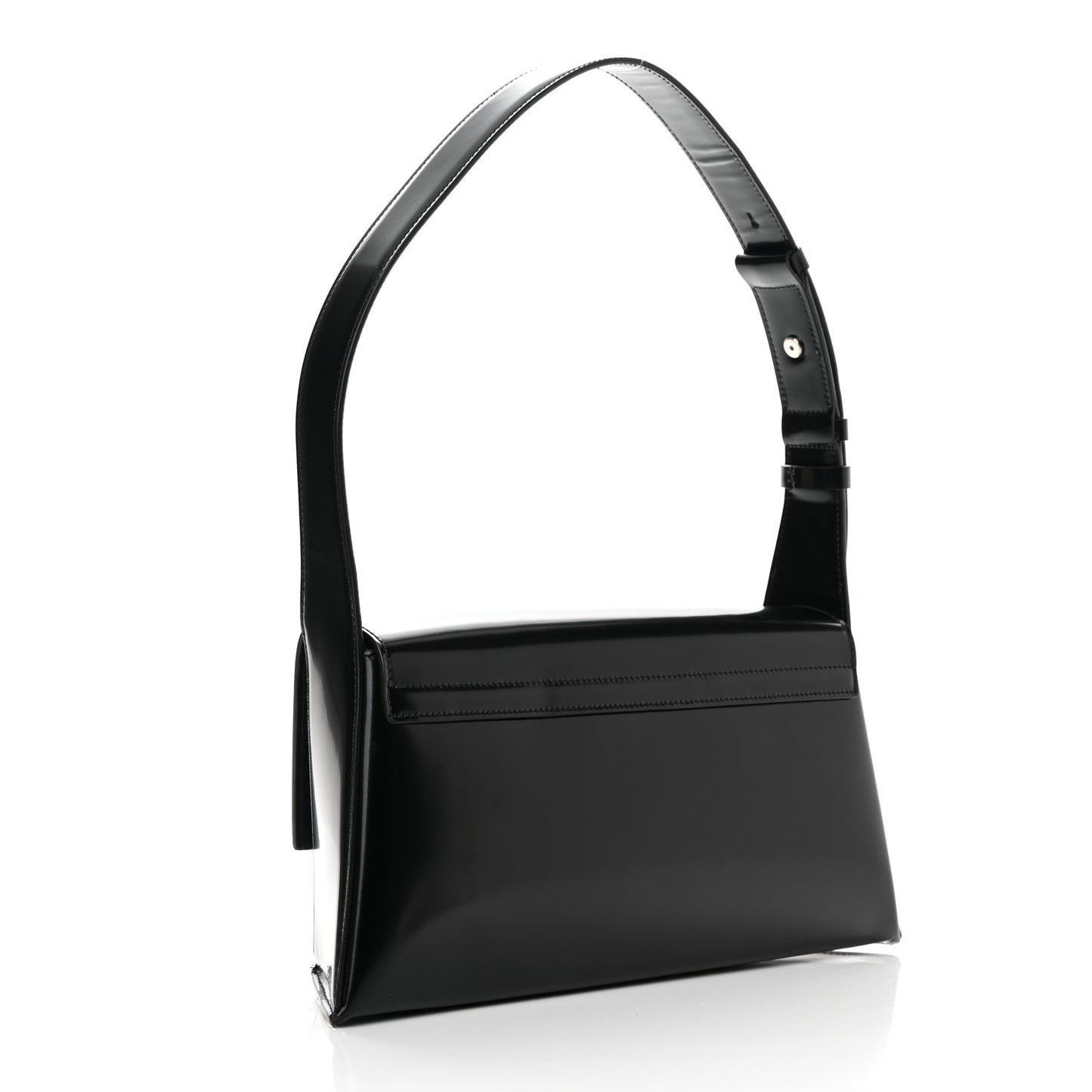 Calfskin Geometric Shoulder Bag Black