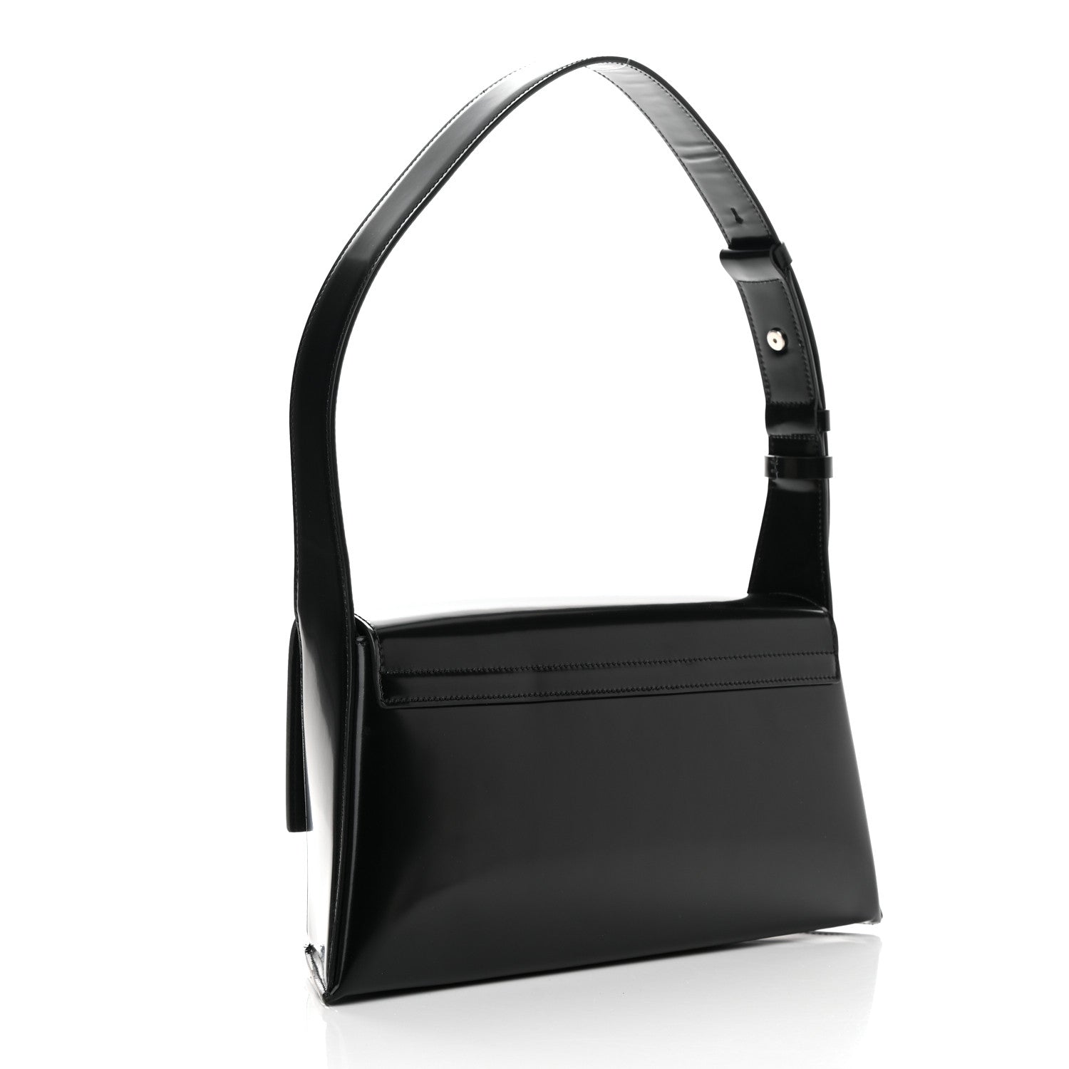 Salvatore Ferragamo Calfskin Geometric Shoulder Bag Black 3 of 11